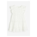 H & M - Volánkové šaty's krajkovými detaily - bílá