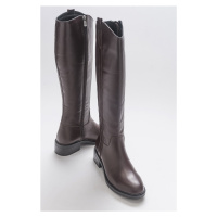 LuviShoes Acro Brown Skin Genuine Leather Women's Boots.