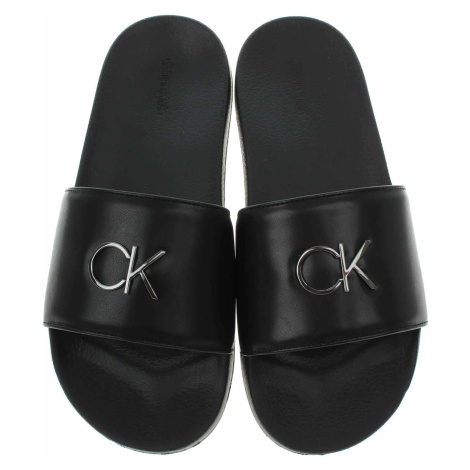 Dámské plážové pantofle Calvin Klein HW0HW01509 Ck Black