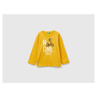 Benetton, T-shirt In Organic Cotton With Print