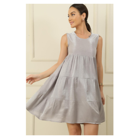 By Saygı Ruffle-trimmed Cotton Satin Sleeveless Dress