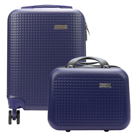Sada kufru a kosmetického kufříku Pierre cardin MED06 modrá