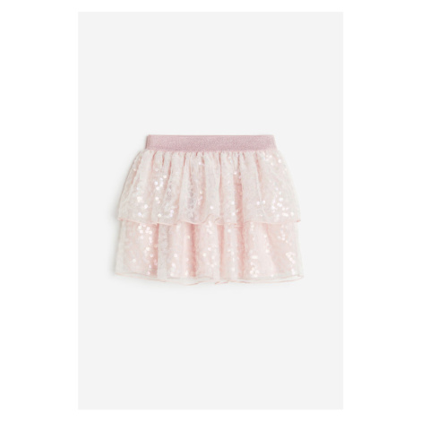 H & M - Tylová sukně s flitry - růžová H&M