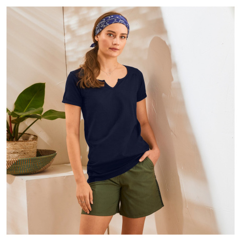 Blancheporte Jednobarevné tuniské tričko, bio bavlny námořnická modrá