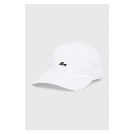 Bavlněná baseballová čepice Lacoste bílá barva, s aplikací, RK0491-031