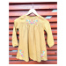Stylové mušelínové dívčí šaty, hořčicově žluté (Dětské oblečení)