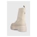 Boty s gumou Tommy Hilfiger FEMININE RUBBERIZED THERMO BOOT béžová barva, na platformě, FW0FW074