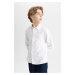 DEFACTO Boy's Polo Neck Oxford Long Sleeve Shirt