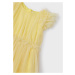 Šaty s krátkým rukávem a řasením žluté MINI Mayoral