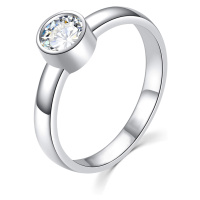 MOISS Půvabný stříbrný prsten s čirým zirkonem R00020