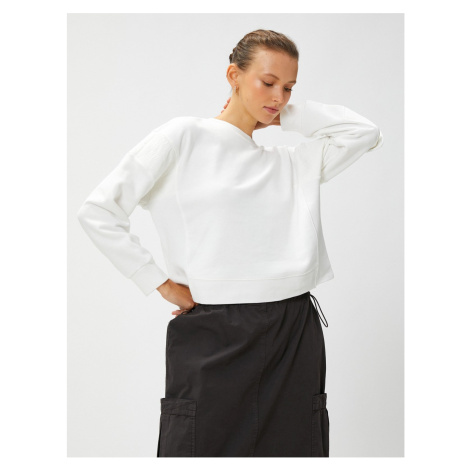 Koton Sleeve Pocket Detailed Sweatshirt Cotton Blended