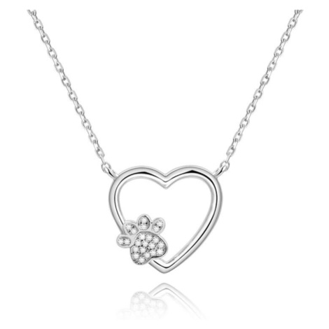 Beneto Stříbrný náhrdelník Láska k mazlíčkovi AGS702cm