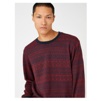 Koton Basic Jacquard Sweater Crew Neck Long Sleeve