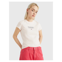 Světle růžové dámské tričko Tommy Jeans Essential - Dámské