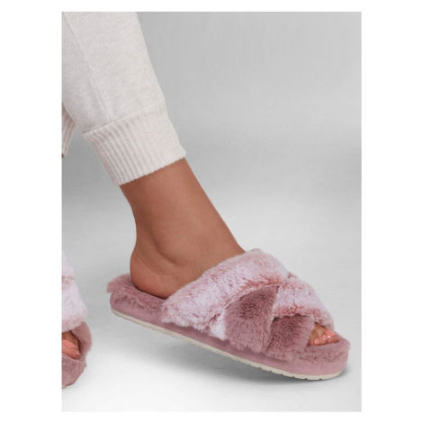 Růžové dámské pantofle Skechers