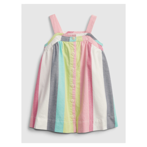 Barevné holčičí baby šaty stripe button dress GAP