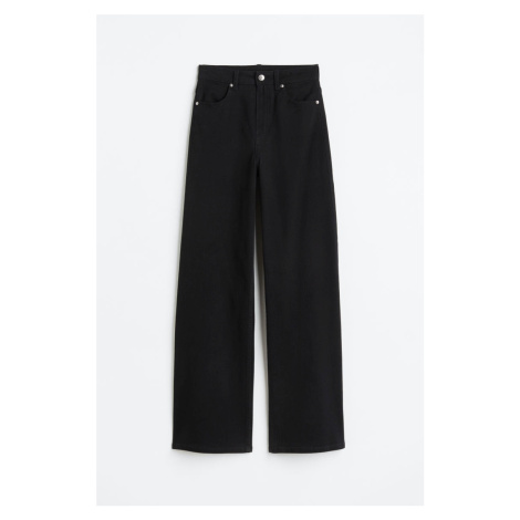 H & M - Široké keprové kalhoty - černá H&M