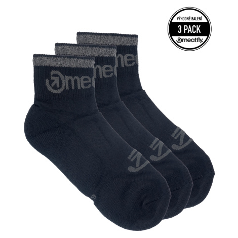 Meatfly ponožky Middle Triple pack Black | Černá