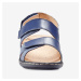 Blancheporte Kožené sandály na suchý zip námořnická modrá