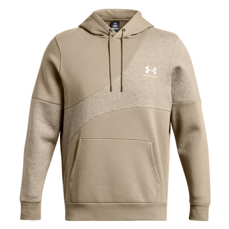 Essential Fleece Blocked Hoodie | City Khaki/City Khaki Light Heather/White Under Armour