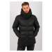 River Club Men's Black Camel Hooded Water And Windproof Long Puffer Winter Sports Coat