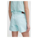 Džínové šortky Pepe Jeans STRAIGHT SHORT HW dámské, tyrkysová barva, hladké, high waist, PL80110