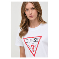 Bavlněné tričko Guess bílá barva, W2BI69 K8FQ1