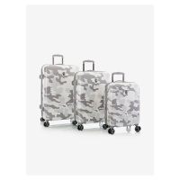 Sada tří bílých cestovních kufrů Heys White Camo S,M,L