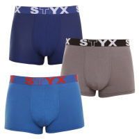 3PACK pánské boxerky Styx sportovní guma vícebarevné (G9676863)