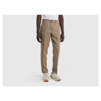 Benetton, Chinos In Pure Linen