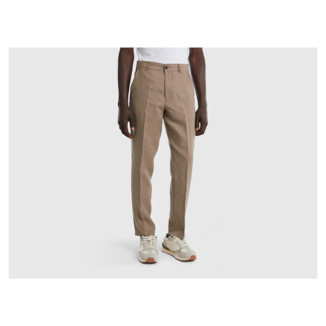 Benetton, Chinos In Pure Linen United Colors of Benetton