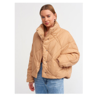 Dilvin 60324 Quilted Inflatable Coat-camel