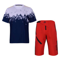 HOLOKOLO Cyklistický MTB dres a kalhoty - FREEDOM MTB - červená/modrá/bílá