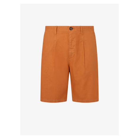 Oranžové pánské kraťasy s příměsí lnu Pepe Jeans - Pánské
