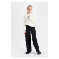 DEFACTO Girl's Wide Leg Wide Leg Cotton Trousers