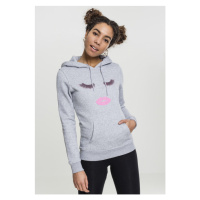 Mr. Tee Ladies Eyelashes Hoody heather grey