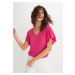 Bonprix BODYFLIRT tričko s volánovými rukávy Barva: Růžová, Mezinárodní
