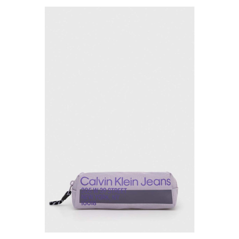 Penál Calvin Klein Jeans fialová barva