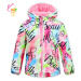 Dívčí zimní bunda KUGO KB2341, batika / černé nápisy Barva: Mix barev