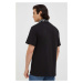 Bavlněné tričko Les Deux černá barva, s potiskem