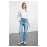 Trendyol Blue High Waist Wide Leg Jeans