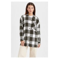 DEFACTO Relax Fit Plaid Long Sleeve Woven Tunic