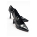 LuviShoes FOREST Women's Black Patent Leather Heeled Shoes