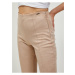 Béžové dámské slim fit kalhoty v semišové úpravě Guess Maya