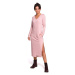 Bewear Dámské mikinové šaty Hajnrich B128 růžová Růžová