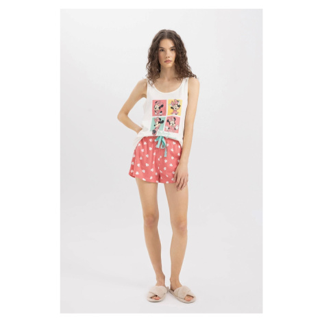 DEFACTO Fall In Love Disney Mickey & Minnie Pajama Set with Undershirt Shorts