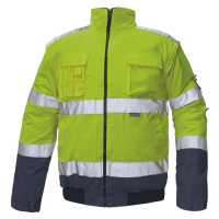 Cerva Clovelly Pilot 2 v 1 Pánská HI-VIS zimní bunda 03010071 žlutá/navy