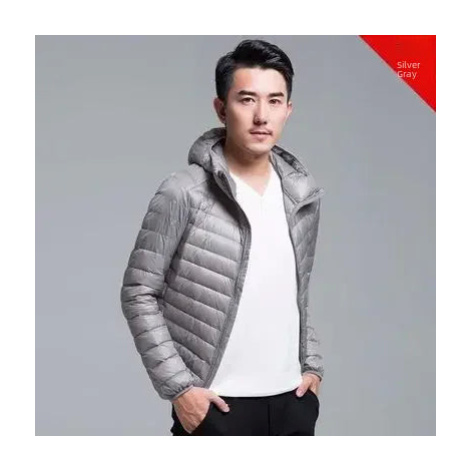 Pánská zimní bunda s kapucí – vatovaná, lehká, teplá