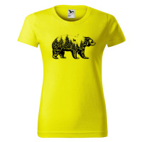 DOBRÝ TRIKO Dámské tričko s potiskem Medvěd Barva: Citrónová