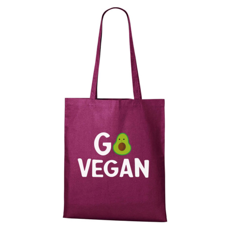 DOBRÝ TRIKO Bavlněná taška s potiskem Go vegan Barva: Fuchsiová